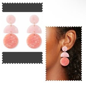 Perry Street Gwen Drops Earrings, Pink & Gold, New w Gift Box & Bag! MSRP-45$!